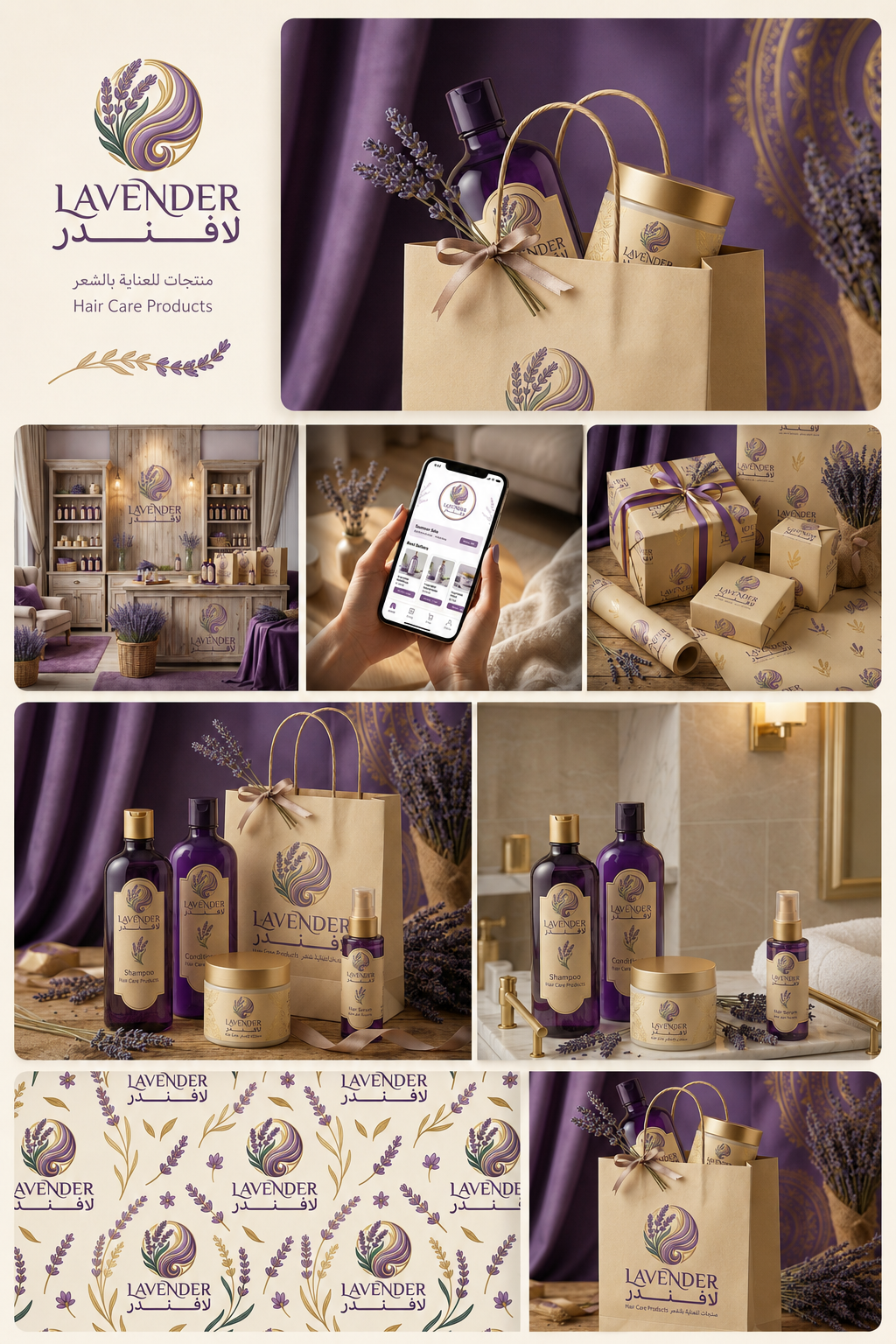 Lavender Hair Care Brand Identity & Packaging Design